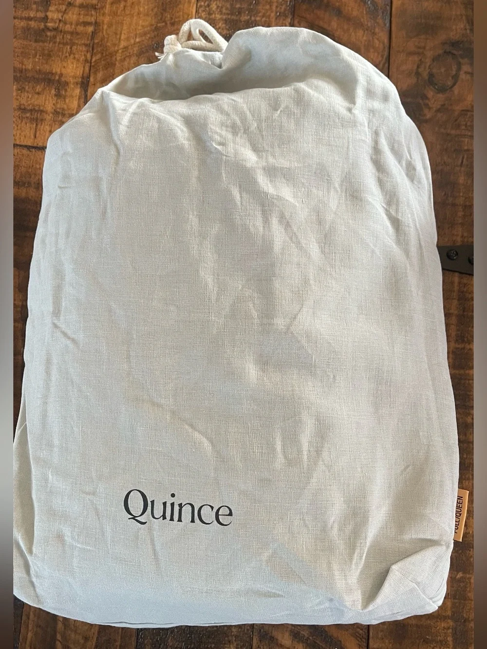 NWOT Quince European Linen Piped 1 Piece Duvet Cover, Full/Queen